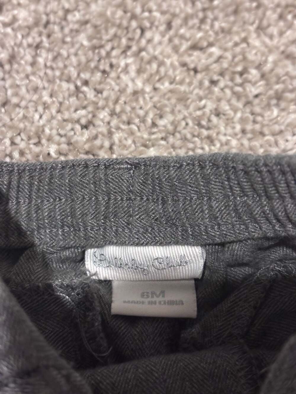 Lullaby Club Pants Size 6M Gray Herringbone - Picture 2 of 3